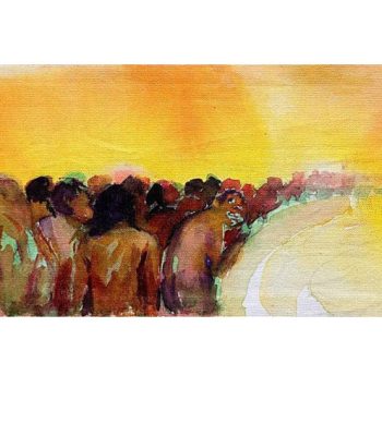 Watercolor on canvas,14x38cm,2024